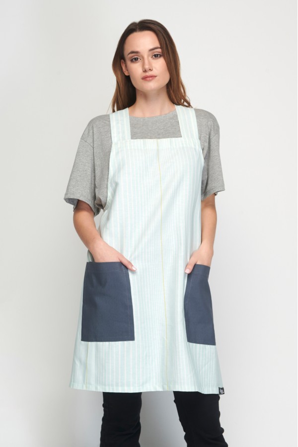 The Makers Classic DressΣε χρώμα light blue stripes
