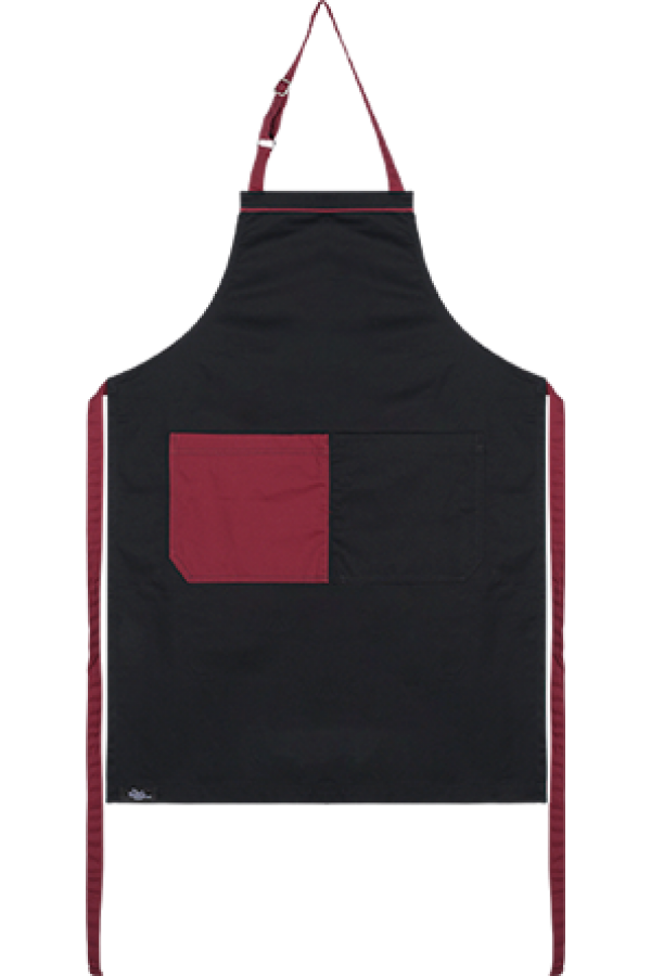 ΤΜ Ποδιά με μπροστέλα Midi ΜΑΥΡΟ-ΜΠΟΡΝΤΟ