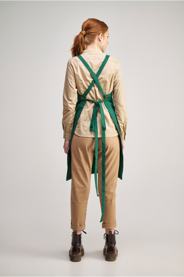 Ολόσωμη Ποδιά V-NeckΣε χρώμα royal green