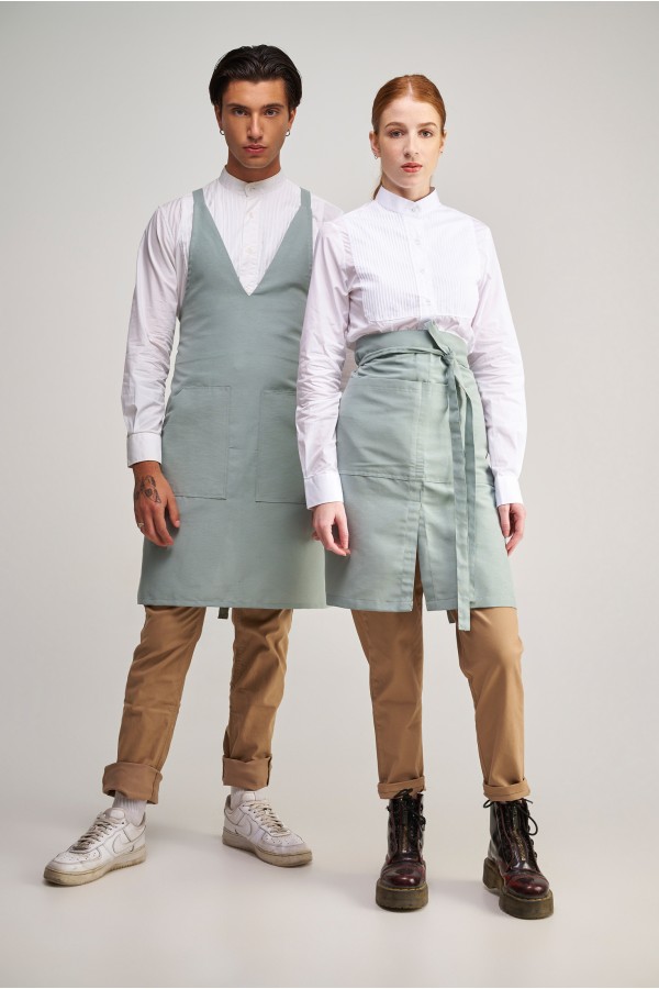 Ολόσωμη Ποδιά V-NeckΣε χρώμα mint