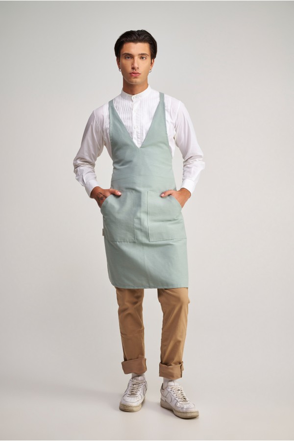 Ολόσωμη Ποδιά V-NeckΣε χρώμα mint