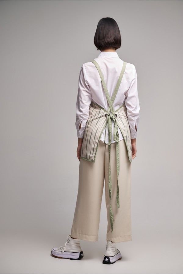 Ποδιά Ολόσωμη Mini  Excl Διπλής Όψεως Olive Stripes