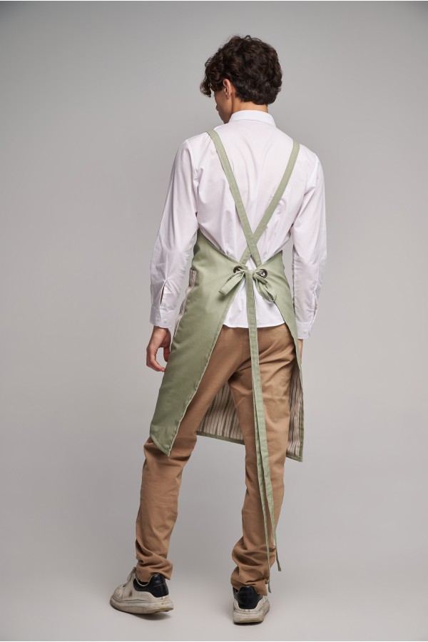 Ποδιά Ολόσωμη Midi  Excl Διπλής Όψεως Olive Stripes