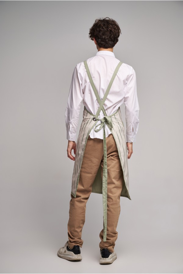 Ποδιά Ολόσωμη Midi  Excl Διπλής Όψεως Olive Stripes