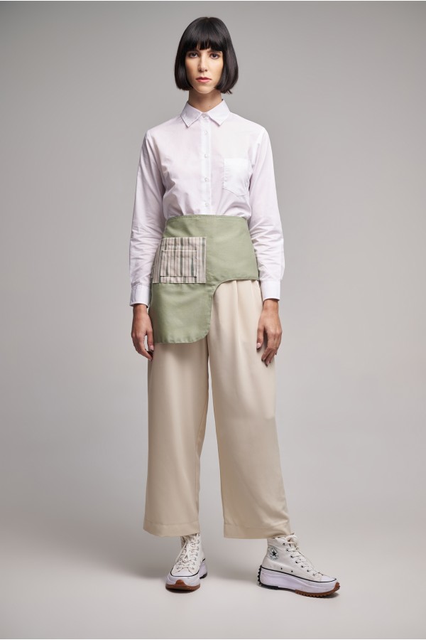 Ποδιά Μέσης Half Excl Διπλής Όψεως Olive Stripes