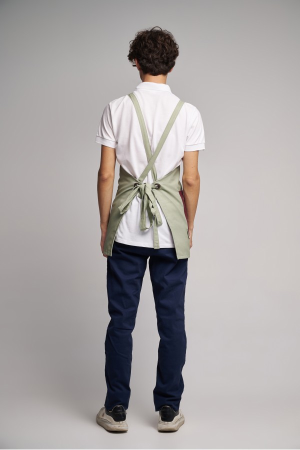 Ποδιά Ολόσωμη Mini  Excl Διπλής Όψεως  Olive - Bordeaux