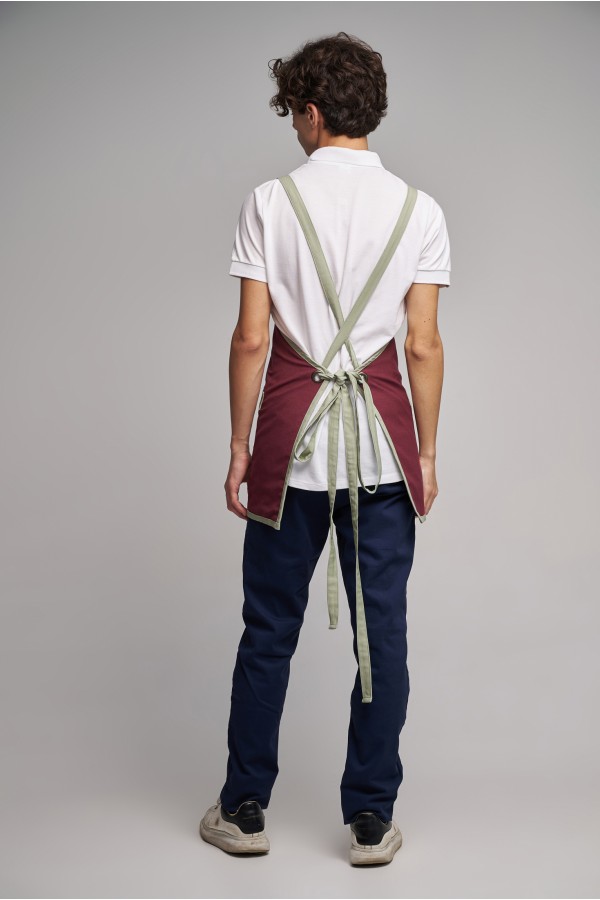 Ποδιά Ολόσωμη Mini  Excl Διπλής Όψεως  Olive - Bordeaux