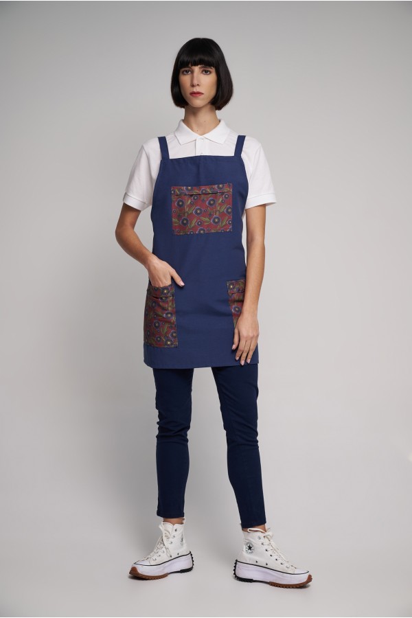 Ποδιά Ολόσωμη Mini  Excl Διπλής Όψεως Blue Garden