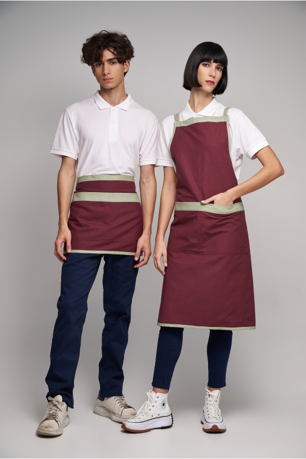 Ποδιά Ολόσωμη Midi  Excl Διπλής Όψεως  Olive - Bordeaux