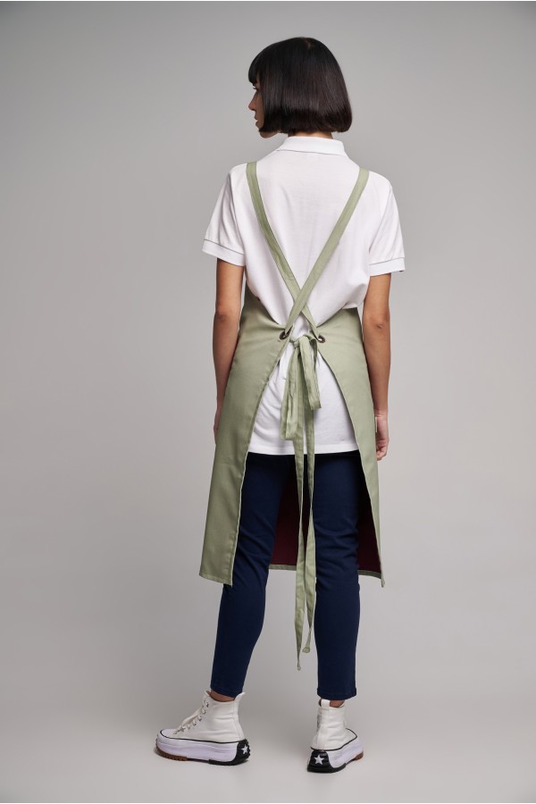 Ποδιά Ολόσωμη Midi  Excl Διπλής Όψεως  Olive - Bordeaux