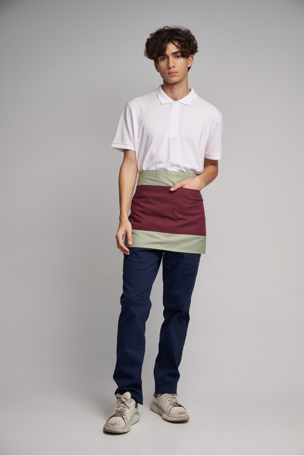 Ποδιά Μέσης Mini Excl Διπλής Όψεως  Olive - Bordeaux