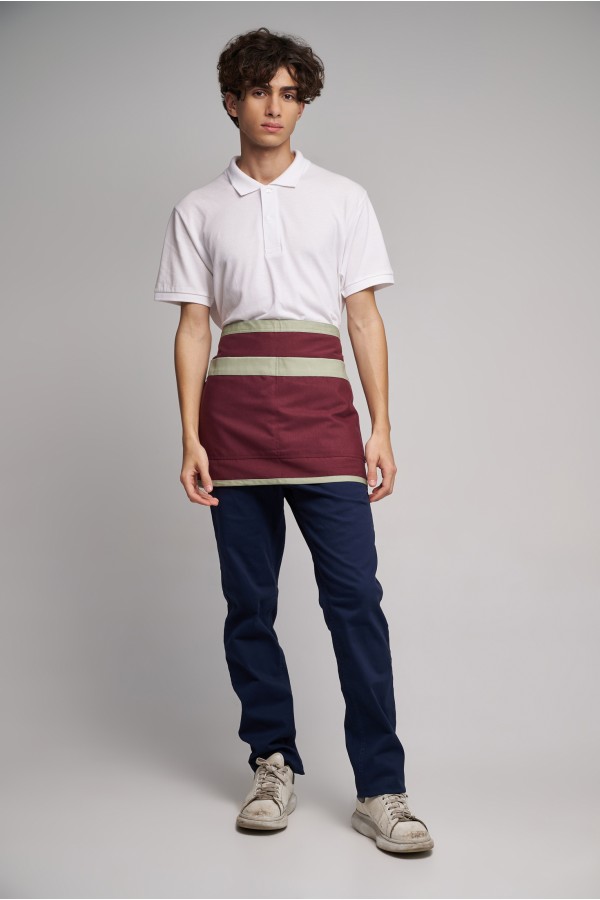 Ποδιά Μέσης Mini Excl Διπλής Όψεως  Olive - Bordeaux