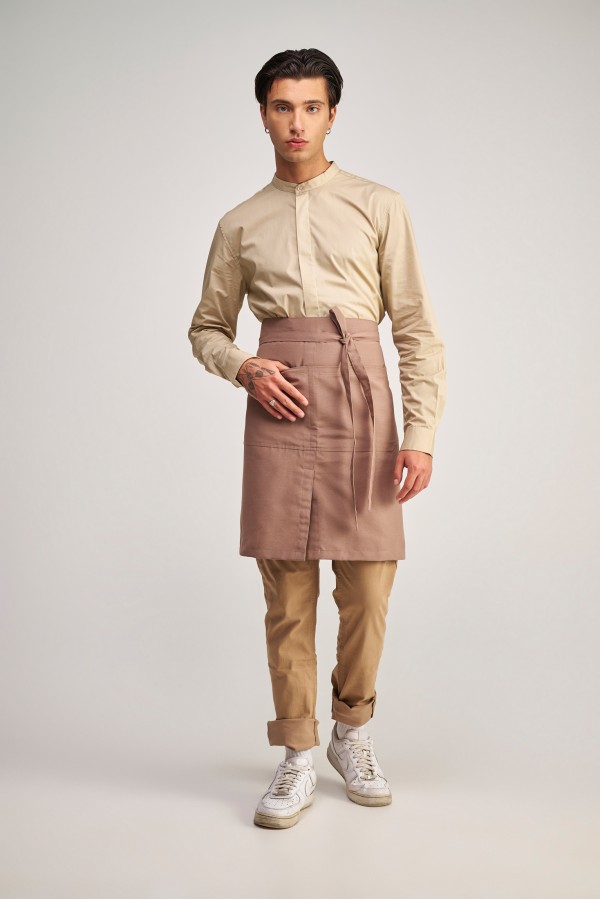 Ποδιά Μέσης Modern Midi σε χρώμα Mocha , με σκίσιμο στη μέση