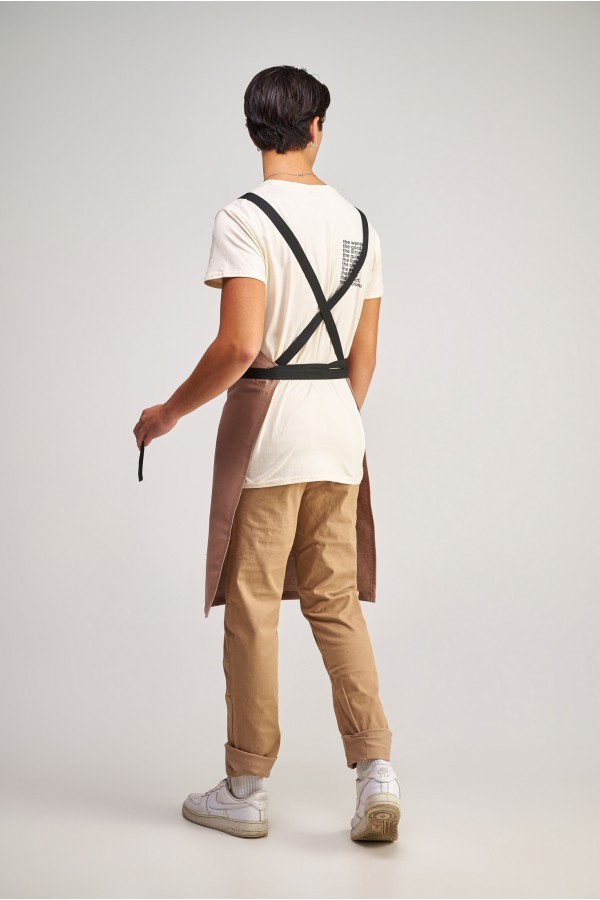 Ολόσωμη Ποδιά Modern σε χρώμα Mocha , με σετ αποσπώμενα Λουριά Fishbone Καφέ