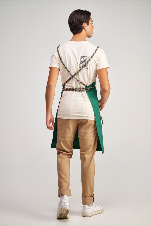 Ολόσωμη Ποδιά Modern σε χρώμα royal green , με σετ αποσπώμενα Σχοινιά check