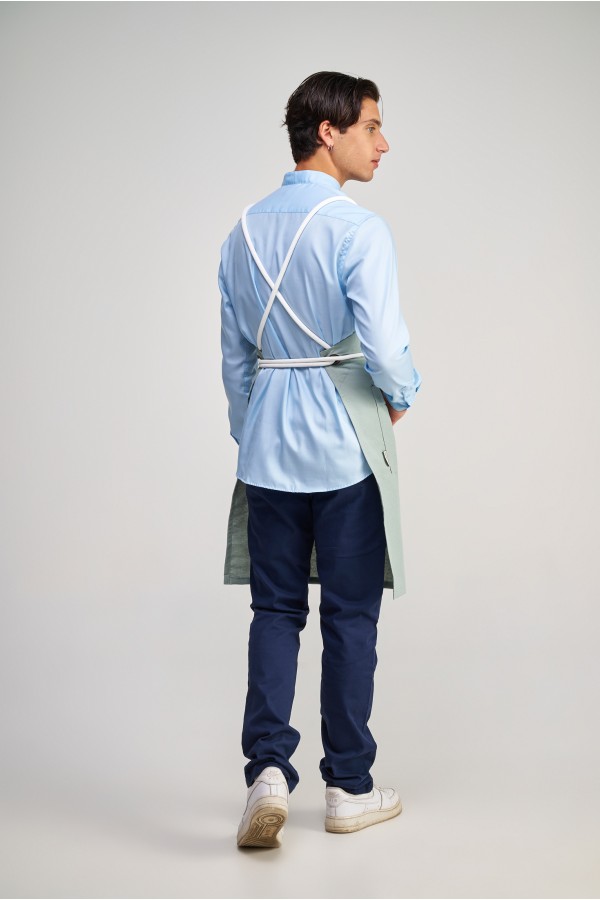 Ολόσωμη Ποδιά Modern σε χρώμα Mint , με σετ αποσπώμενα Σχοινιά white