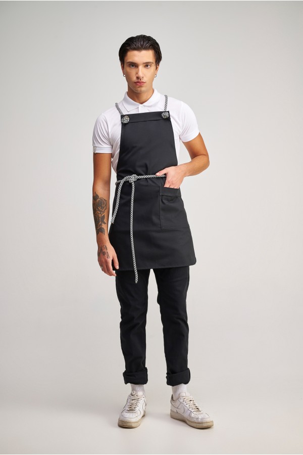 Ολόσωμη Ποδιά RoundΣε μαύρο χρώμα με σετ σχοινιά black & white