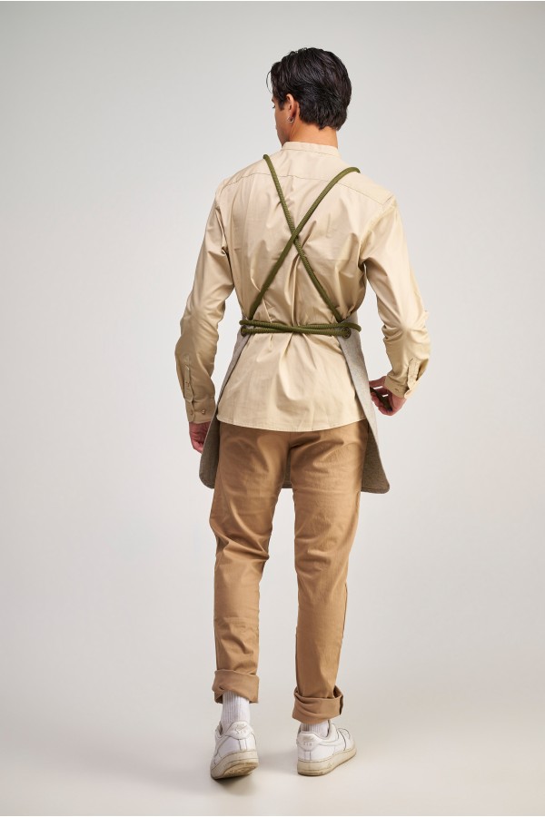 Ολόσωμη Ποδιά RoundΣε χρώμα brown - beige με σετ σχοινιά olive