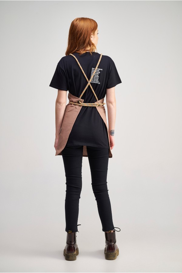 Ολόσωμη Ποδιά RoundΣε χρώμα mocha με σετ σχοινιά red-beige